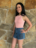 Salmon Fitted Tank Top