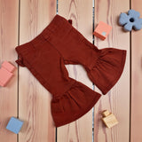 Baby Girl's Ruffle Flare Jean- Rust