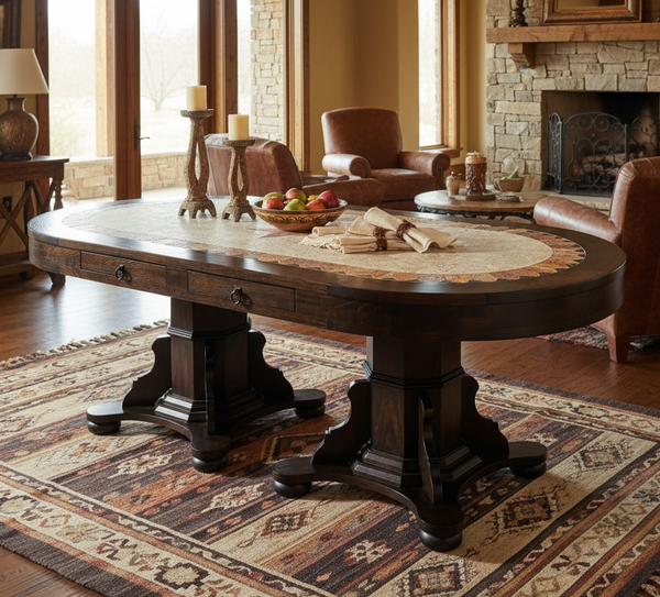 Oval Stone Top Dining Table – Rnd Rustics