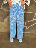 Daphne Blue Floral Cotton Pant