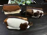 Bronze Leather and Cowhide Make up Bag