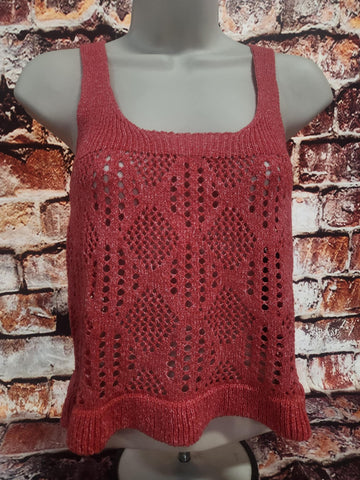 Coral Loose Knit Tank Top