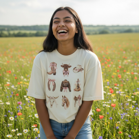 Coquette Cowgirl Bling Tshirt