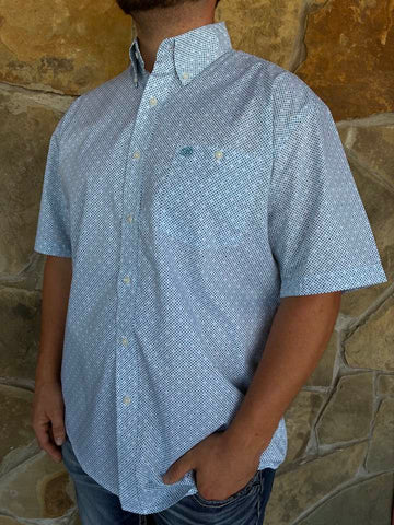 Men's Floral Print Button Down Shirt