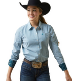 Ariat Kirby Crystal Teal Stripe Long Sleeve