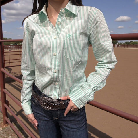 Mint Green Stripe Long Sleeve Shirt