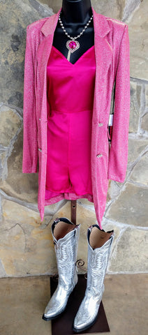 Pink Iridescent Blazer 2 pc Set