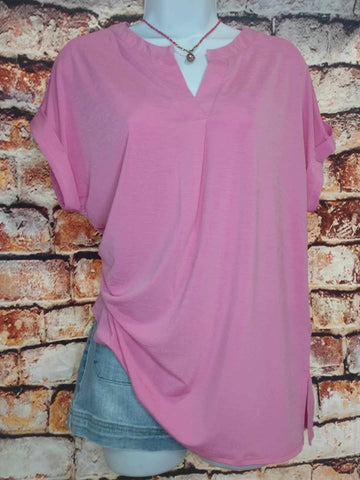 Dear Scarlett Cuff Sleeve V-Neck Top