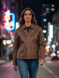 Boxy Faux Leather Jacket