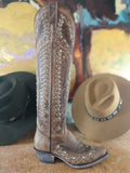 Brown Bling Knee High Boots
