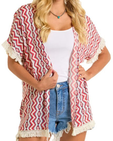 American Aztec Fringe Kimono