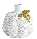 Small White Textured Pumpkin Bud Vase