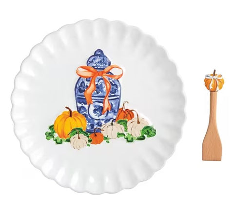 Pumpkin Topiary Cookie Plate Set