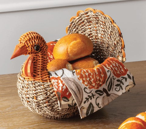 Woven Turkey Bread Basket