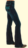 Turquoise Bootstitch Dark Trouser