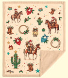 Western Christmas Sherpa Throw