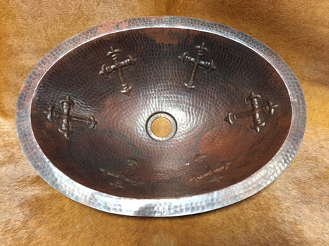 Oval Copper Cross Sink