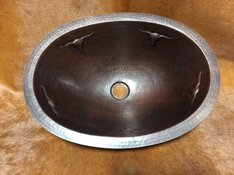 Oval Copper Longhorn Sink