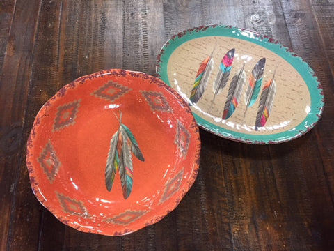 Feather Platter & Bowl
